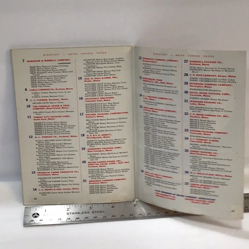 1941 Maine Canned Food Advertising & recipes